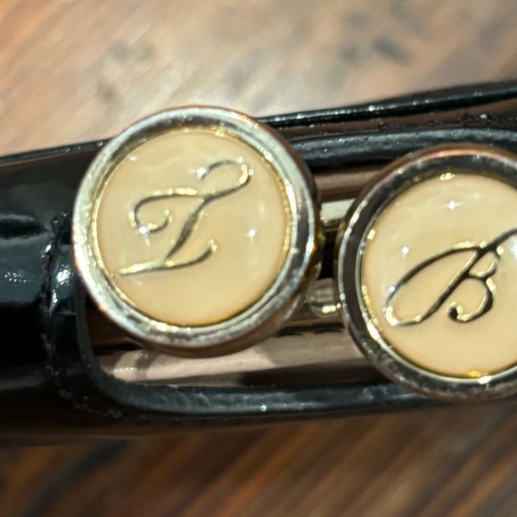 Ted Baker London Black Patent Leather Wallet Clutch With TB Bobble Floral - Picture 4 of 7